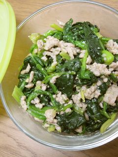 豚ひき肉とほうれん草の味噌炒め-レシピのメイン写真