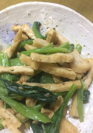 焼肉のタレ＆マヨ小松菜と油揚げの簡単和え-レシピのメイン写真