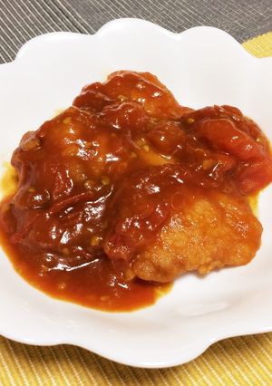 チキン南蛮をアレンジ☆中華風トマト炒め-レシピのメイン写真