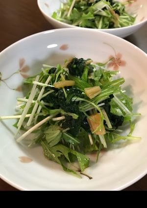 水菜とほうれん草のなめ茸和え-レシピのメイン写真