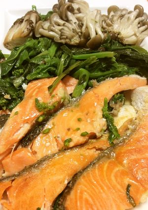 しめじ鮭なばなのオリーブオイル蒸し-レシピのメイン写真