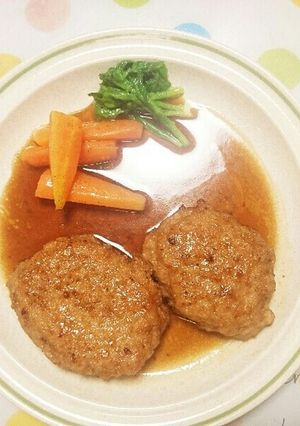 鶏ひき肉の照り焼きハンバーグ-レシピのメイン写真