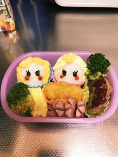 簡単*キャラ弁*おにぎり!アナ☆エルサ-レシピのメイン写真