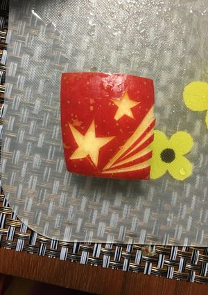 流れ星風りんごの飾り切り-レシピのメイン写真