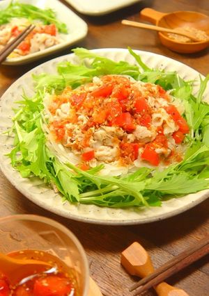 水菜と玉ねぎたっぷり～★豚しゃぶサラダ-レシピのメイン写真