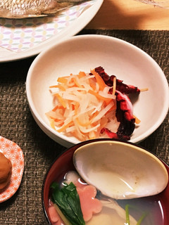 お食い初めメニュー③たこ入り紅白なます-レシピのメイン写真