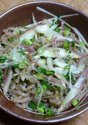 香味野菜入り糸コンニャクのタラコ和え-レシピのメイン写真