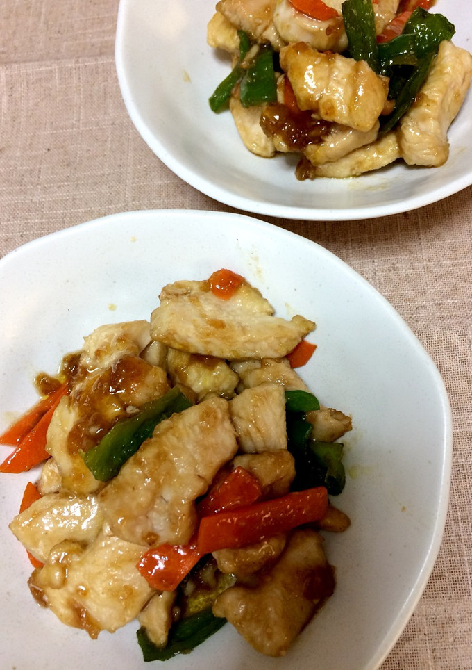 鶏胸肉とピーマン＆人参の甘辛炒め-レシピのメイン写真