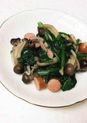 時短！簡単！ほうれん草としめじの油炒め-レシピのメイン写真