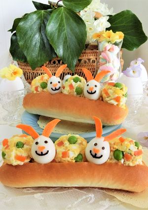うさぎとイースターエッグの卵サンドイッチ-レシピのメイン写真
