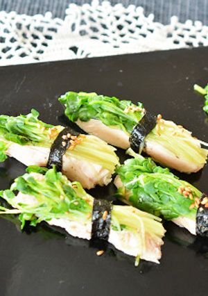 カイワレ大根の昆布締め・鶏ささ身にのせて-レシピのメイン写真