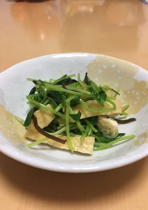 豆苗とうすあげの塩昆布和え-レシピのメイン写真