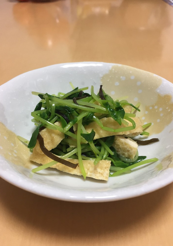豆苗とうすあげの塩昆布和え-レシピのメイン写真