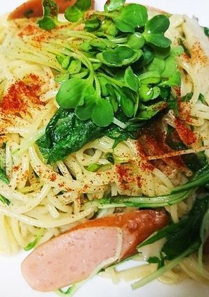 エリンギと水菜、ソーセージのパスタ-レシピのメイン写真