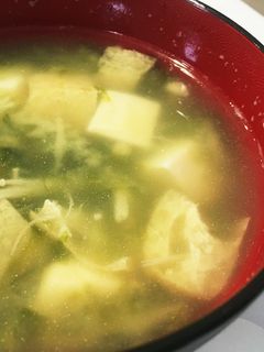 あおさ、えのき、油揚げと豆腐の味噌汁-レシピのメイン写真