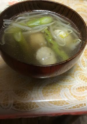 鶏肉団子とアスパラガススープ-レシピのメイン写真