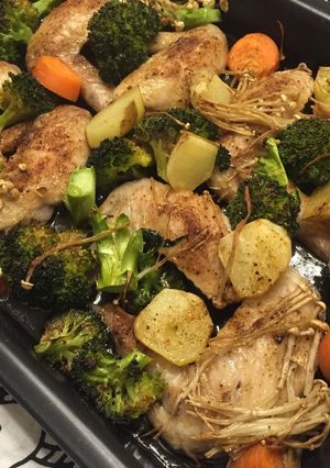 BALUMUDAで簡単手羽&野菜焼き-レシピのメイン写真