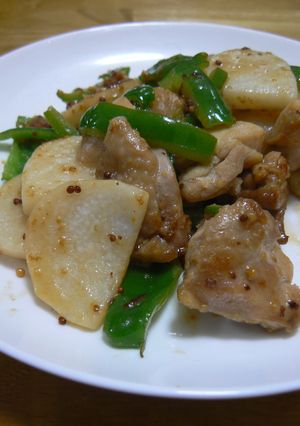 鶏肉と長芋の粒マスタード炒め-レシピのメイン写真