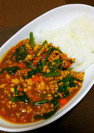 ほうれん草とひき肉の彩りカレー-レシピのメイン写真