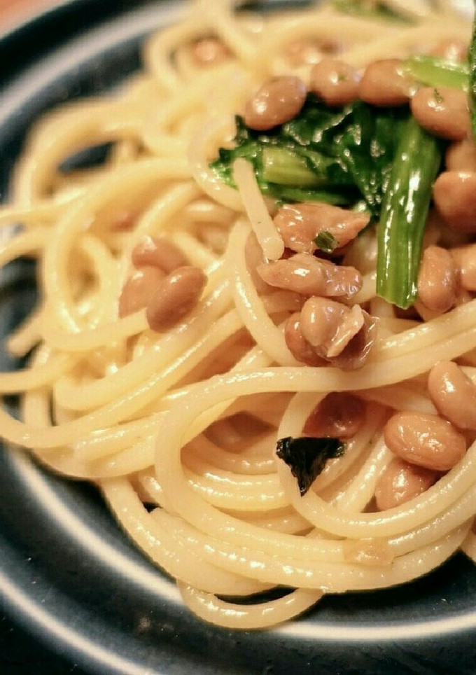 簡単！ほうれん草とたっぷり納豆パスタ。-レシピのメイン写真