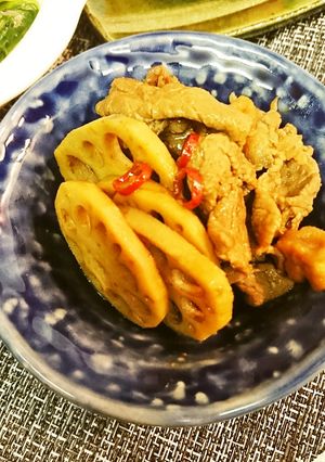 牛蓮根とお麩煮-レシピのメイン写真