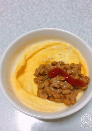 〜夜食に〜卵と納豆-レシピのメイン写真
