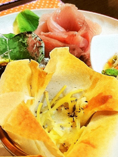 春!【カルボナーラの春巻フラワー仕立て】-レシピのメイン写真