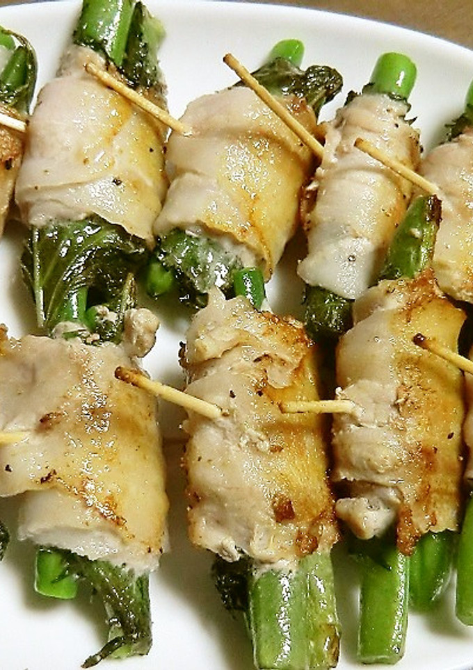 いんげんと青じその、豚肉まき-レシピのメイン写真