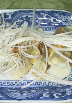 白髪ねぎ　オン　ザ　餃子-レシピのメイン写真