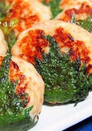 しっとり柔らか♪胡麻味噌つくねの大葉巻き-レシピのメイン写真