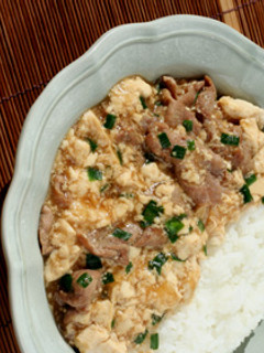 豚肉とくずし豆腐のあんかけ丼-レシピのメイン写真