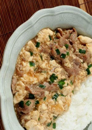 豚肉とくずし豆腐のあんかけ丼-レシピのメイン写真