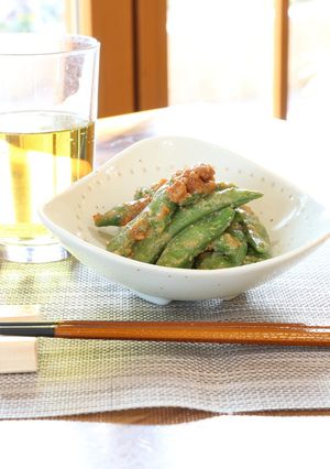 スナップエンドウの肉みそ炒め-レシピのメイン写真
