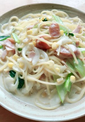 野菜たっぷり春色豆乳クリームパスタ-レシピのメイン写真