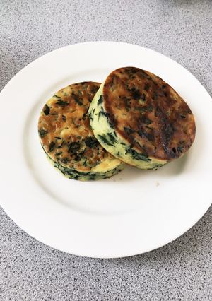 ほうれん草と玉ねぎのホットケーキ-レシピのメイン写真