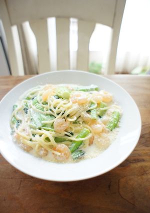 海老と小松菜のクリームパスタ-レシピのメイン写真