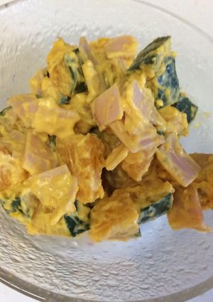 簡単！かぼちゃとハムのホットサラダ-レシピのメイン写真