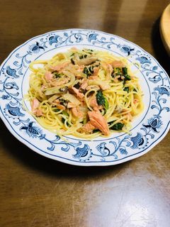 鮭とほうれん草の和風パスタ-レシピのメイン写真