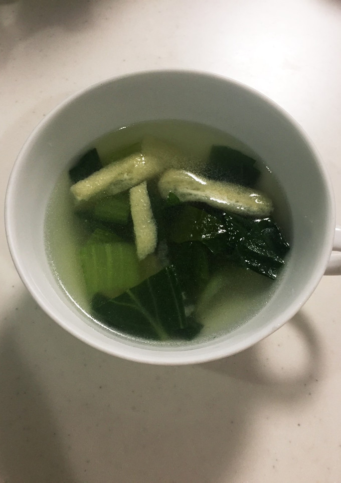 簡単！チンゲンサイと油揚げの中華スープ-レシピのメイン写真