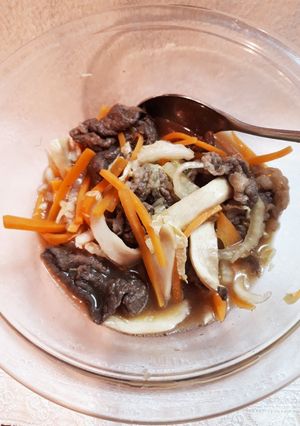 簡単レンチン♡牛肉とお野菜♡-レシピのメイン写真