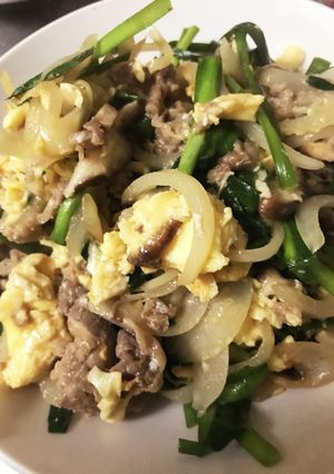 牛肉とニラの卵炒め-レシピのメイン写真