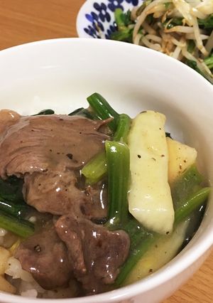 牛肉とほうれん草の中華丼-レシピのメイン写真
