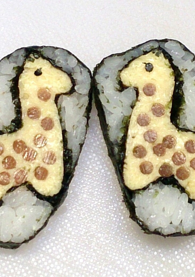 寿司型・模様巻き(クッキー型でキリン)-レシピのメイン写真