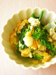 菜の花と新玉ねぎの卵とじ-レシピのメイン写真