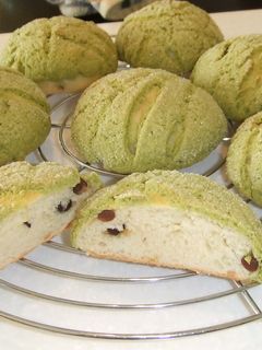 抹茶&甘納豆の和風メロンパン-レシピのメイン写真