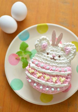 イースターエッグのくまうさぎキャラケーキ-レシピのメイン写真