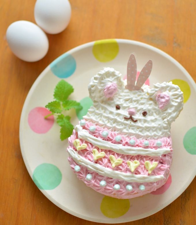イースターエッグのくまうさぎキャラケーキ by みきぐま