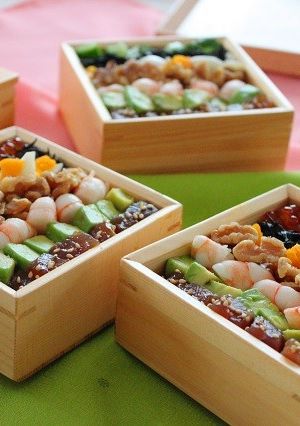くるみ入りコブサラダ風箱寿司-レシピのメイン写真