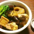 生きくらげ、菜の花、鳥肉の治部煮