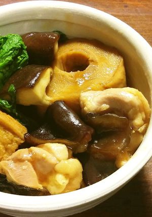 生きくらげ、菜の花、鳥肉の治部煮-レシピのメイン写真